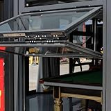 Ventana de servicio de aleación de aluminio con mango de bloqueo, 40 x 100 cm, escotilla plegable de privacidad para hogares, cobertizos, sótanos, gallineros, duradera y segura