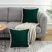 WLNUI Christmas Forest Green Pillow Covers 18x18 Inch Set of 2 Soft Velvet Throw Pillow Covers Square Decorative Cute Pom Poms Cushion Case for Sofa Couch Home Farmhouse Decor