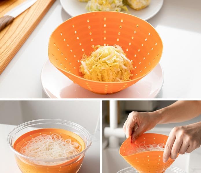 Amazon.co.jp: シリコンザル 2/4個セット 水切りボウル 折りたたみ