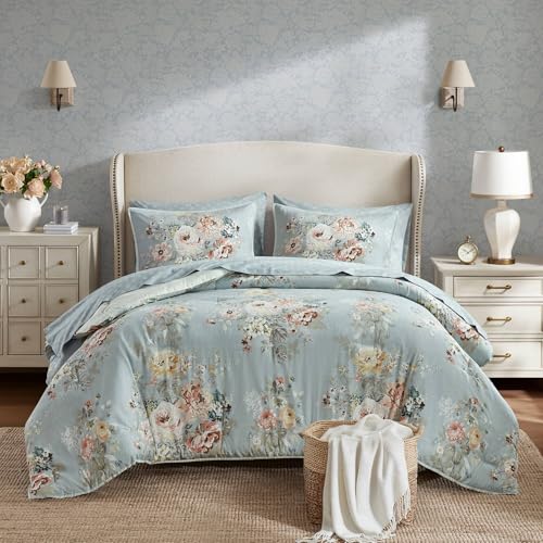 Madison Park Essentials Floral Comforter Set KING Size, Vintage Flower...