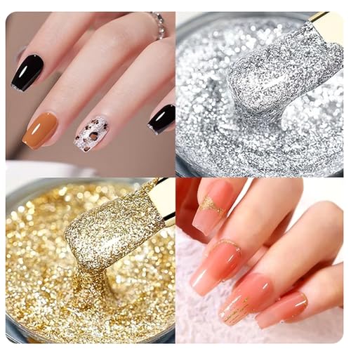 Kit de Esmalte Gel para Arte en Uñas 8mL Brillante Plata miniatura 3
