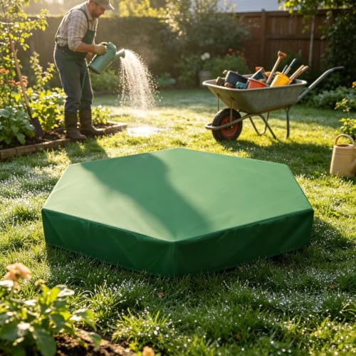 Cubierta de arenero octogonal impermeable con protección UV para jardines y patios 3