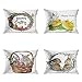 rouihot Set di 4 federe per cuscino 30 x 50 cm acquerello coniglietto pasquale farfalla con corona floreale coniglio e pulcino decorazione per la casa federa quadrata per cuscino per divano letto