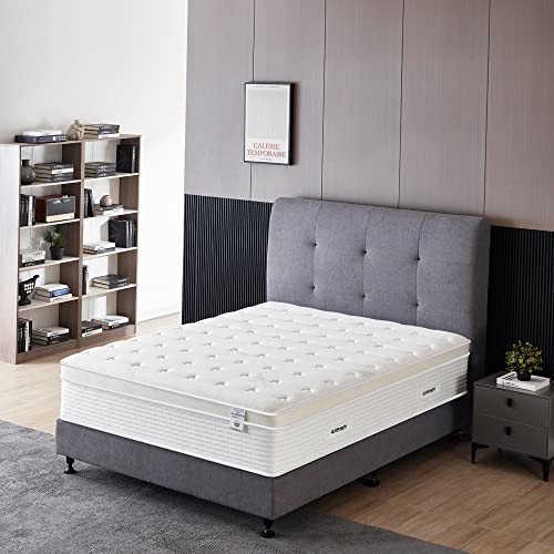 Queen Size Mattress - 14 Inch Cool Memory Foam & Spring Hybrid Mattress with Breathable Cover - Comfort Plush Euro Pillow Top - Rolled in a Box - Oliver & Smith - Thumbnail 2