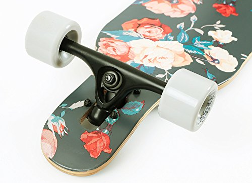 Volador 42inch Freeride Longboard Complete Cruiser ( Drop Through Deck - Camber concave )(Floral Vintage)