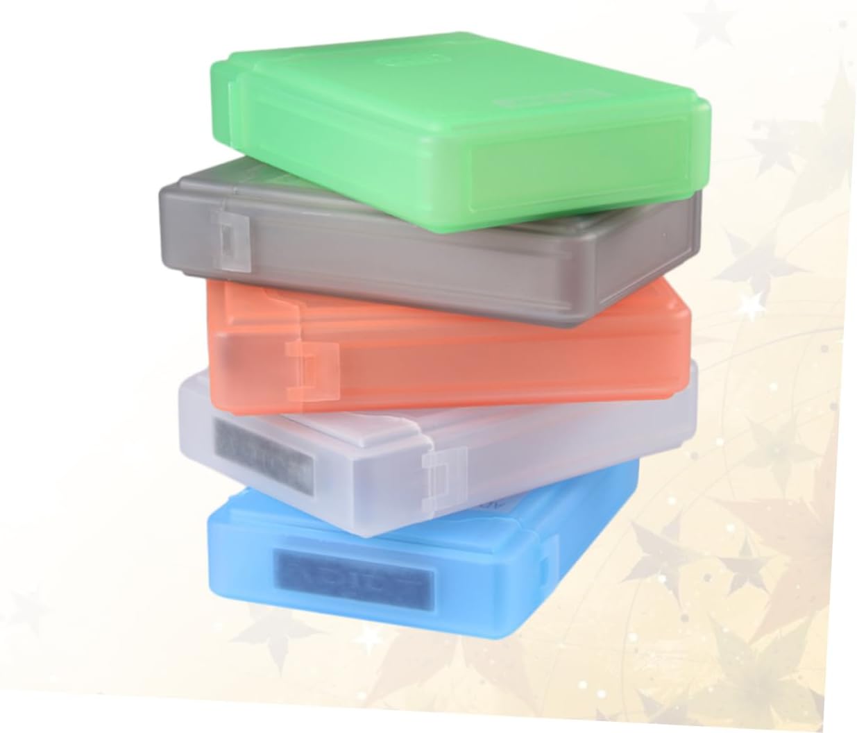 5pcs Portable Hard Drive Protection Box Plastic Storage Case Compartments Hard Drive Organizer Grey Each