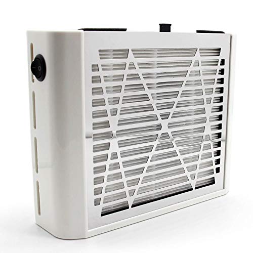 Aspirateur Table Ongle Professionnel Manucure Onglerie Aspirateur Collecteur de Poussière Ventilateur Aspirateur de Table avec Filtre Remplaçable, Blanc