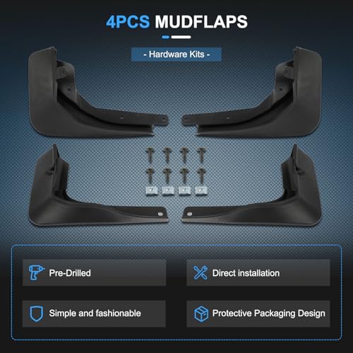 Image of ECCPP 4Pcs Front & Rear Mud Flaps Splash Guards 2024-2025 for BMW i5 BATT Mud Guards