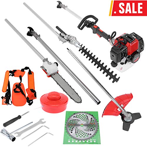 image for Yirise 5 in 1 52cc Petrol Hedge Trimmer Chainsaw Brush Cutter Pole Saw
