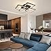 CANEOE LED Deckenleuchte,Dimmbar mit Fernbedienung & APP 4-Quadrat Deckenleuchte 55W 5000LM, Schwarz Deckenlampe für Wohnzimmer, Schlafzimmer, Küche, Flur, Balkon, Esszimmer, 3500-6500K