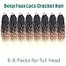 Goddess Locs Crochet Hair 18 Inch 8 Packs Pre Looped Soft Faux Locs Crochet Hair for Black Women Deep Wave Braiding Hair with Curly Ends (18 Inch, 1B/27/613)