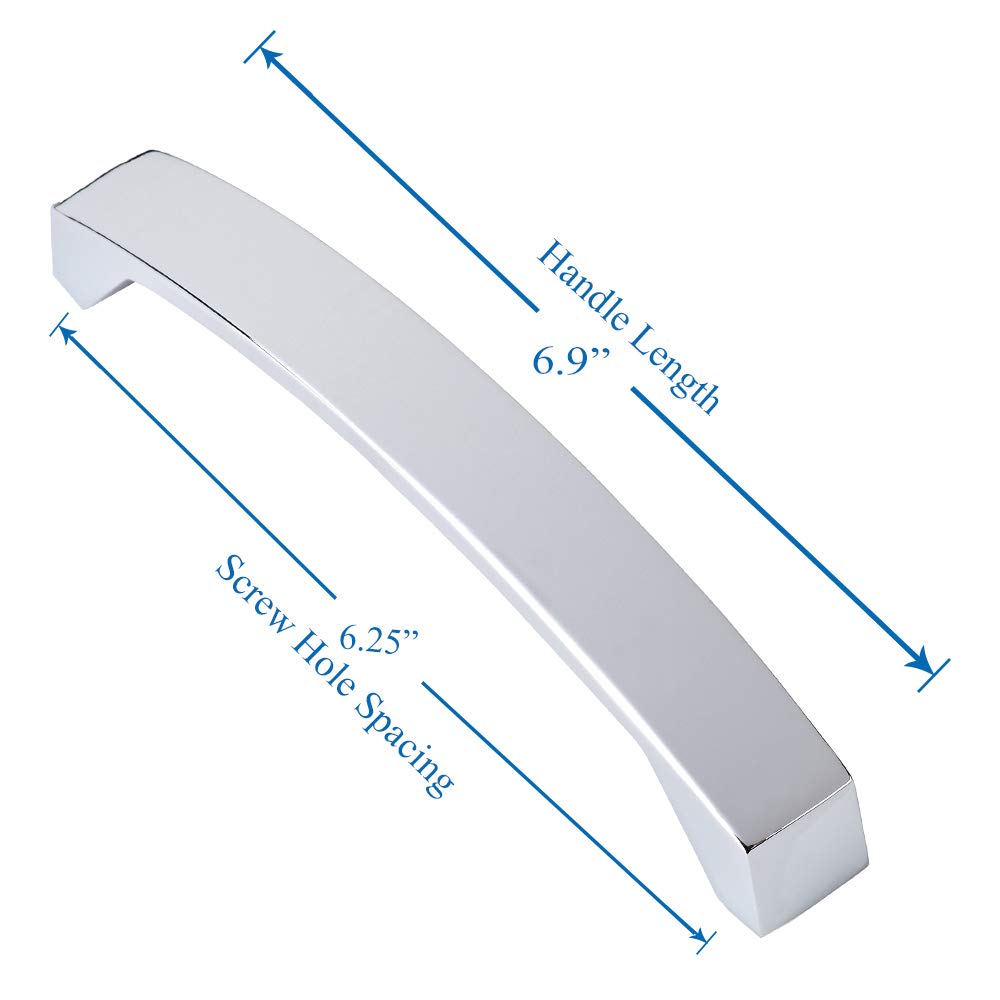 Southern Hills Sh0587-chr-5 Chrome poli Cabinet tiroir Poignée de traction – centres de trou de 15,9 cm, Lot de 5, matériel moderne pour les armoires de cuisine et de salle de bain