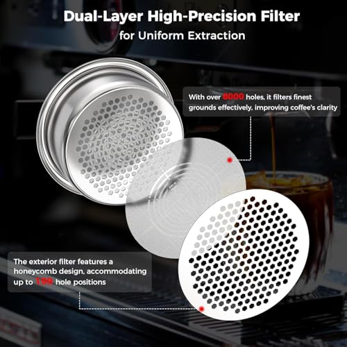 IKAPE 54mm Espresso Filter Basket - 16-18g Precision Extraction Portafilter Basket, Compatible with Breville/Sage Machines - Image 4