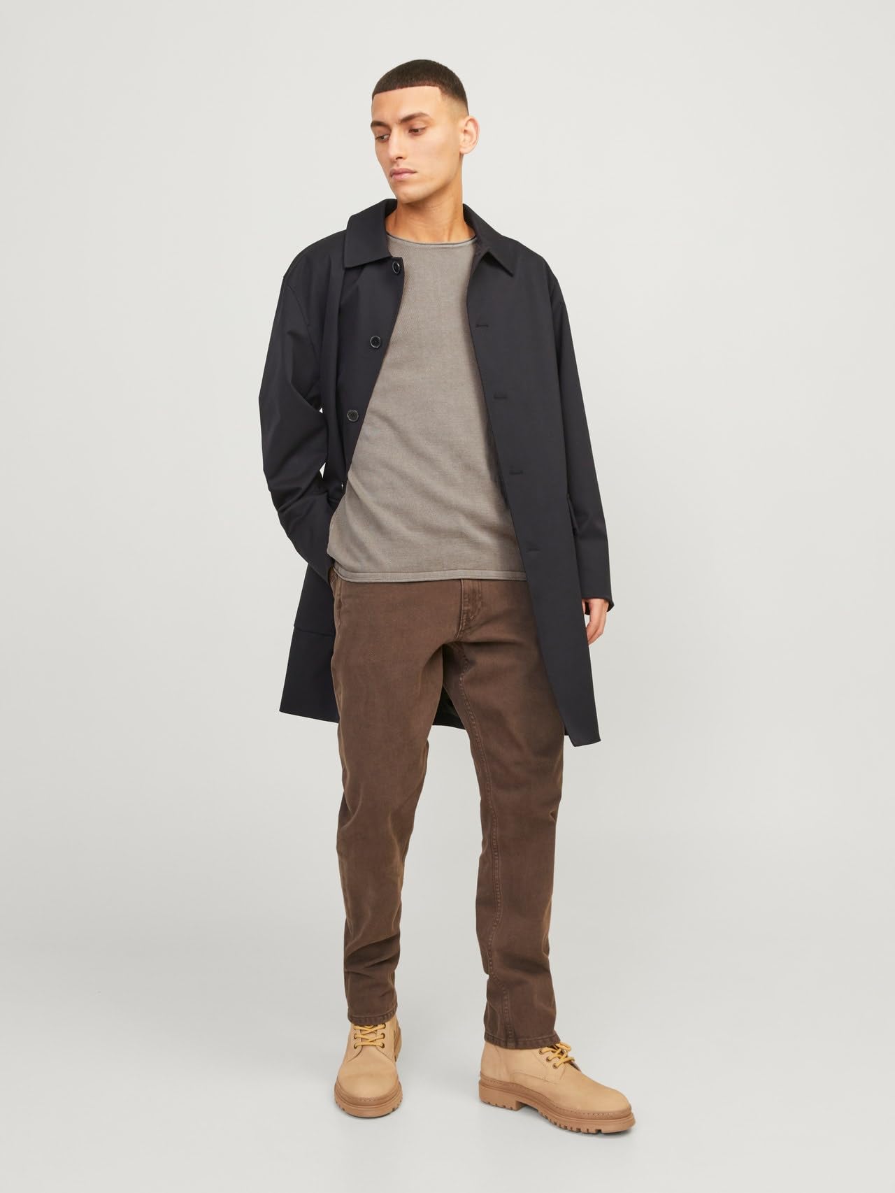 JACK & JONES Male Strickpullover Einfarbig Strickpullover
