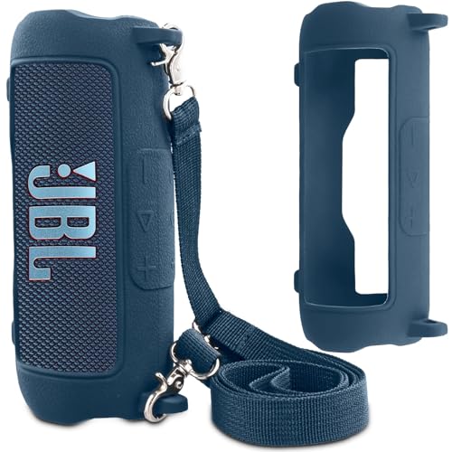co2CREA Silicone Case for JBL Flip 7 Portable Waterproof Speaker, Blue