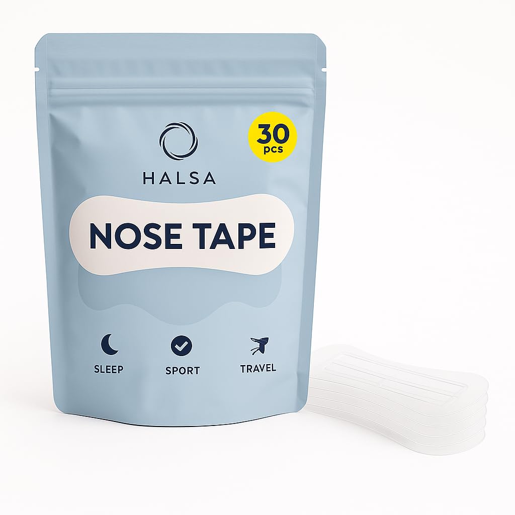Halsa Nasal Breathing Strips 30 Count Extra Strength Nose Strips for Snoring Sleep Better Airflow Strong Adhesion Sweat