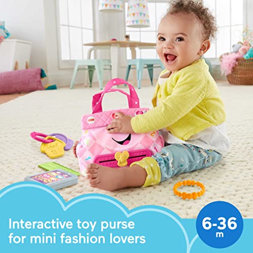 Image of Fisher-Price Baby & Toddler Toy Laugh & Learn My Smart Purse with Lights & Smart Stages Learning Songs for Infants Ages 6+ Months