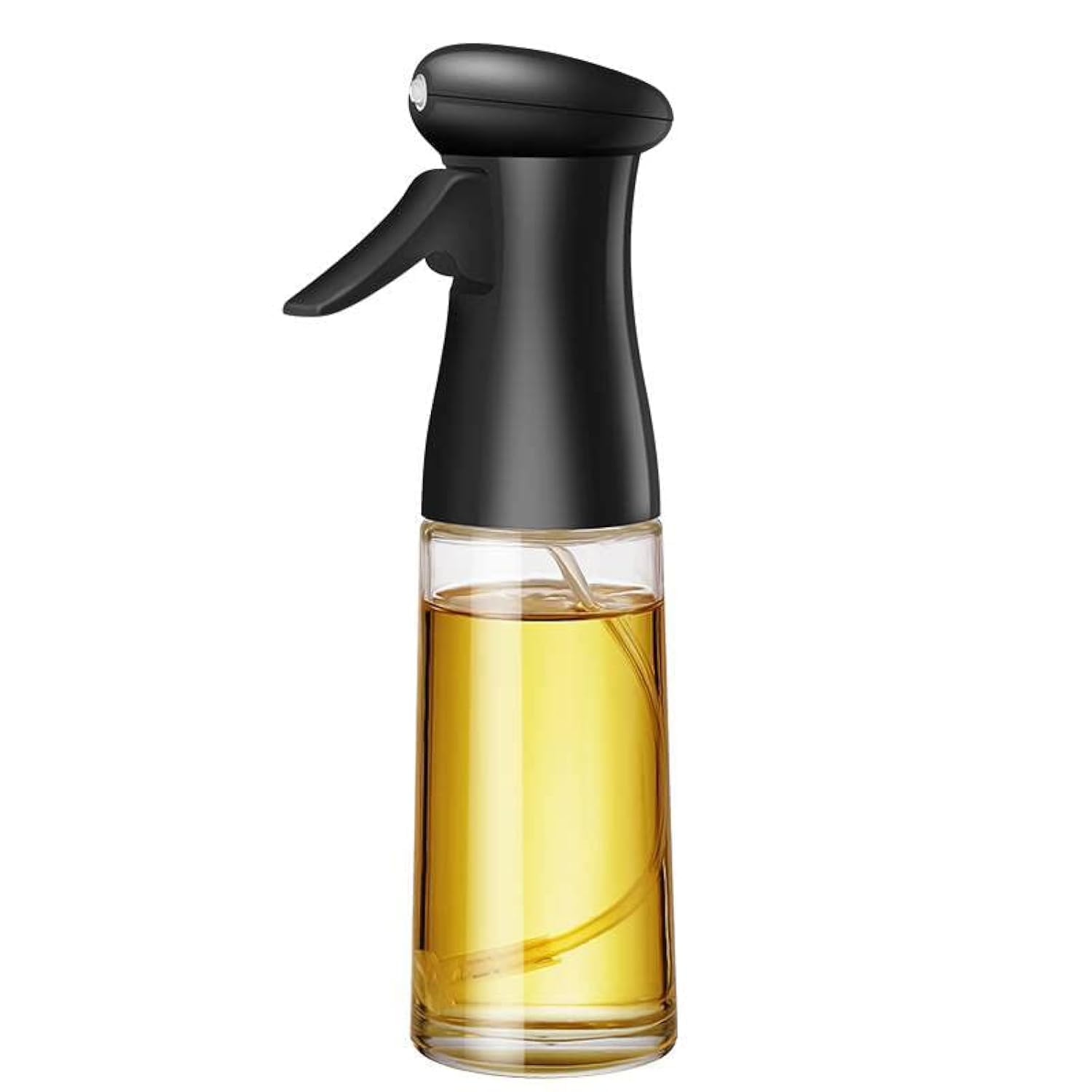 Glass Oil Sprayer for Cooking, 7oz Olive Oil Mister, Food Grade Portable Reusable Oil Vinegar Spritzer Sprayer Bottles for Air Fryer, Kitchen, Salad, Baking, BBQ, Frying(black)