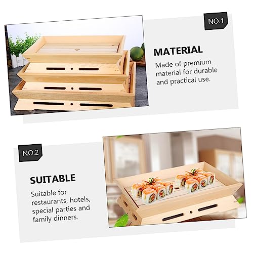 Plato japonés para sushi de plástico beige miniatura 4