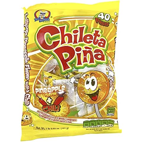 El Azteca Chileta Pina Pineapple Lollipops, 40 Count Cover