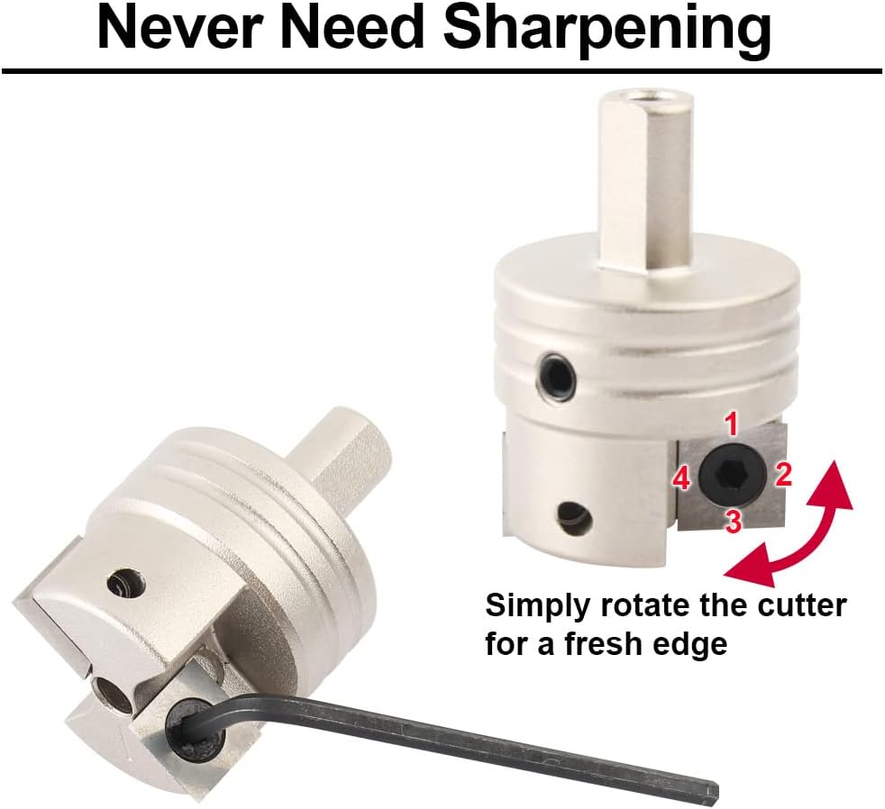 O'SKOOL Pen Barrel Trimmer Kits with No-Sharpening Cutting Head,7mm 、“O”、27/64" 、10mm Pen Mill Pilot Cutter Shafts for Wood Turning Pen Blank Trimmer, WT15