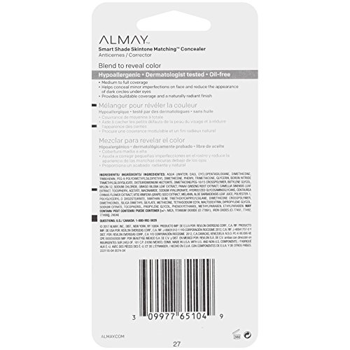 Almay Smart Shade Concealer, Hypoallergenic, Cruelty Free, Oil Free, -Fragrance Free, Dermatologist Tested #TOP2