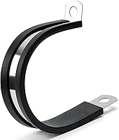 Vista 1 de Paquete de 18 abrazaderas de cable de 1-1/2 pulgadas, abrazaderas de cable de acero inoxidable 304, abrazadera aislada acolchada de goma, soporte