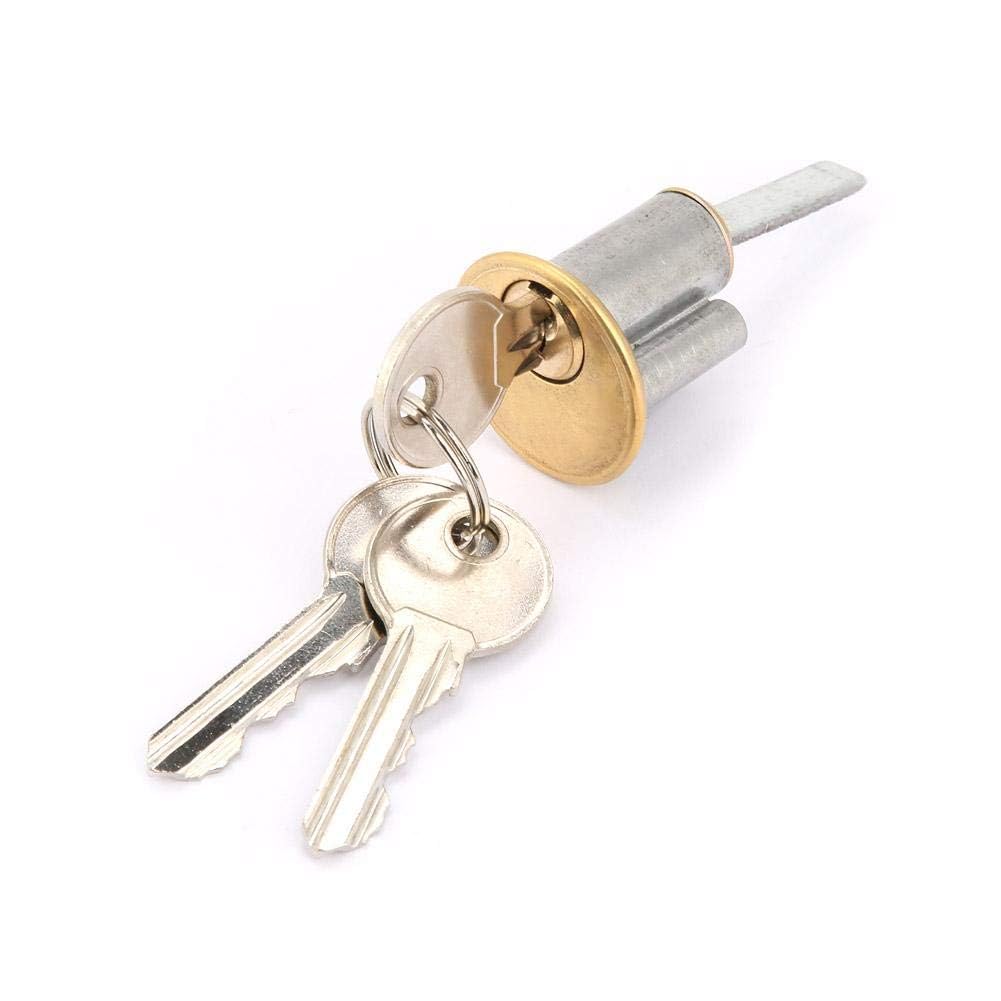 Puertas verticales antirrobo con bisagras con fácil de instalar, cerradura de borde de cerrojo de metal, cerradura de seguridad roja con llaves para puerta de ront y seguridad en el hogar