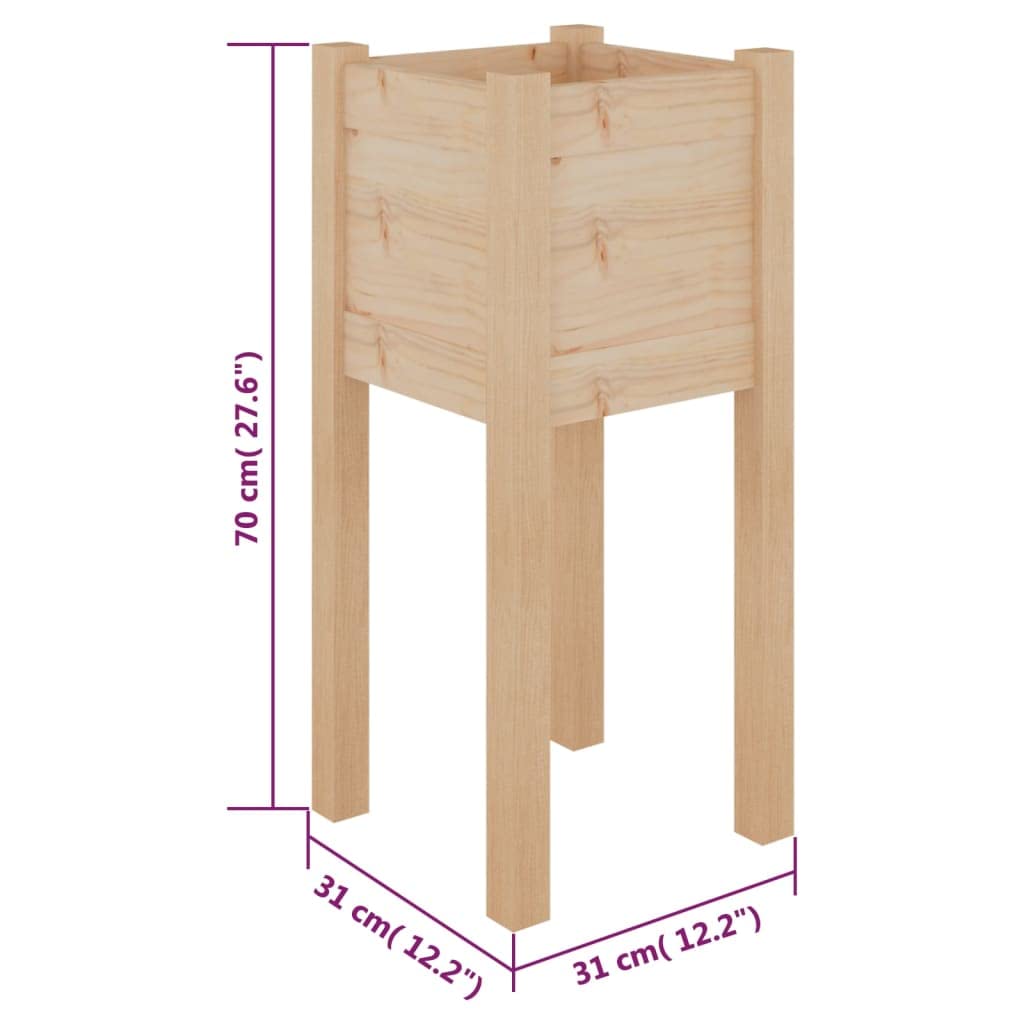 Donice ogrodowe 2 szt. 31x31x70 cm lite drewno sosnowe drewniane duże pojemniki na kwiaty taras balkon ogród wysoka skrzynia na rośliny zewnętrzna dekoracja