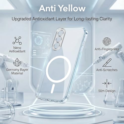 Image of Jkobi Lifetime Anti-Yellow MagSafe Compatible Clear Back Cover Case for Oneplus Nord 5 (Sleek Hard Crystal | Shockproof and Camera Protection)