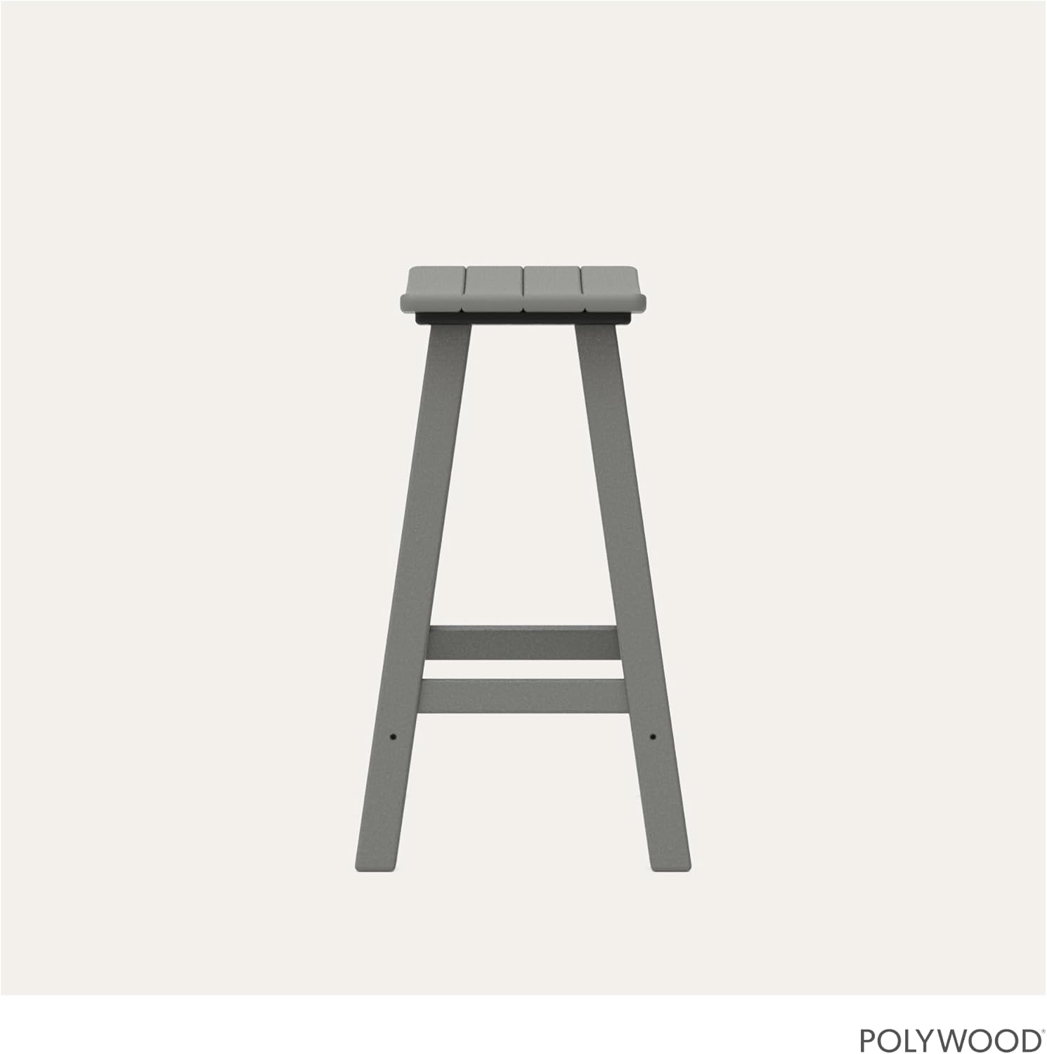 Polywood Outdoor Bar Stools - All-Weather 24 Inch Counter Height Outdoor Patio Bar Stools - Heavy Duty HDPE - Classic Curved Chairs for Pool, Deck, Garden & Backyard Seating - Slate Grey