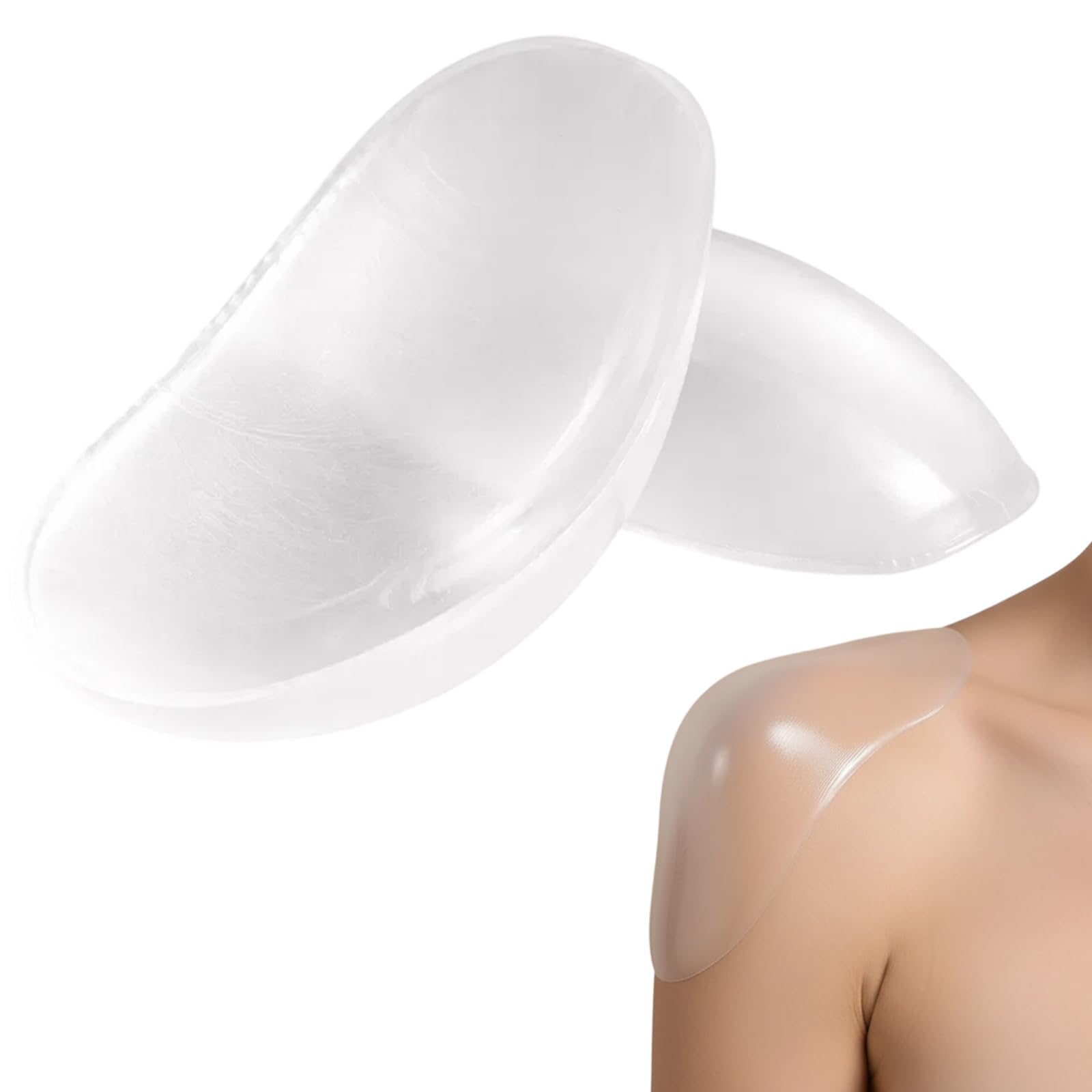 Photo 1 of Enyyfit 1 Pair Shoulder Pads, Silicone Shoulder Pads, Invisible Non Slip Transparent Design for Women and Men, Breathable Nude Finish(4.92 x 2.75 Inches)