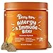 Allergy Immune Supplement for Dogs Lamb- with Omega 3 Wild Alaskan Salmon Fish Oil & EpiCor + Digestive Prebiotics & Probiotics - Anti Itch & Skin Hot Spots + Seasonal Allergies - 90 Chews