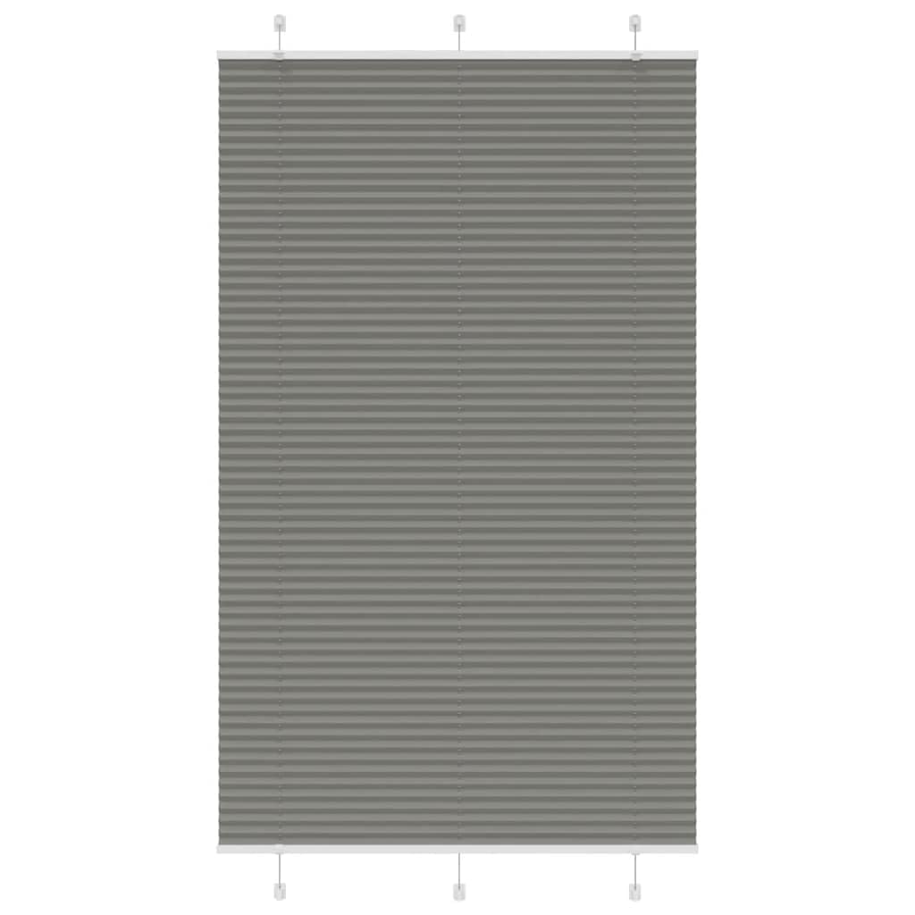 Store plissé Anthracite 120x200 cm Largeur Tissu 119,4 cm Store zébré Occultation légère Protection Solaire Salon Chambre Bureau Montage Mural sans perçage