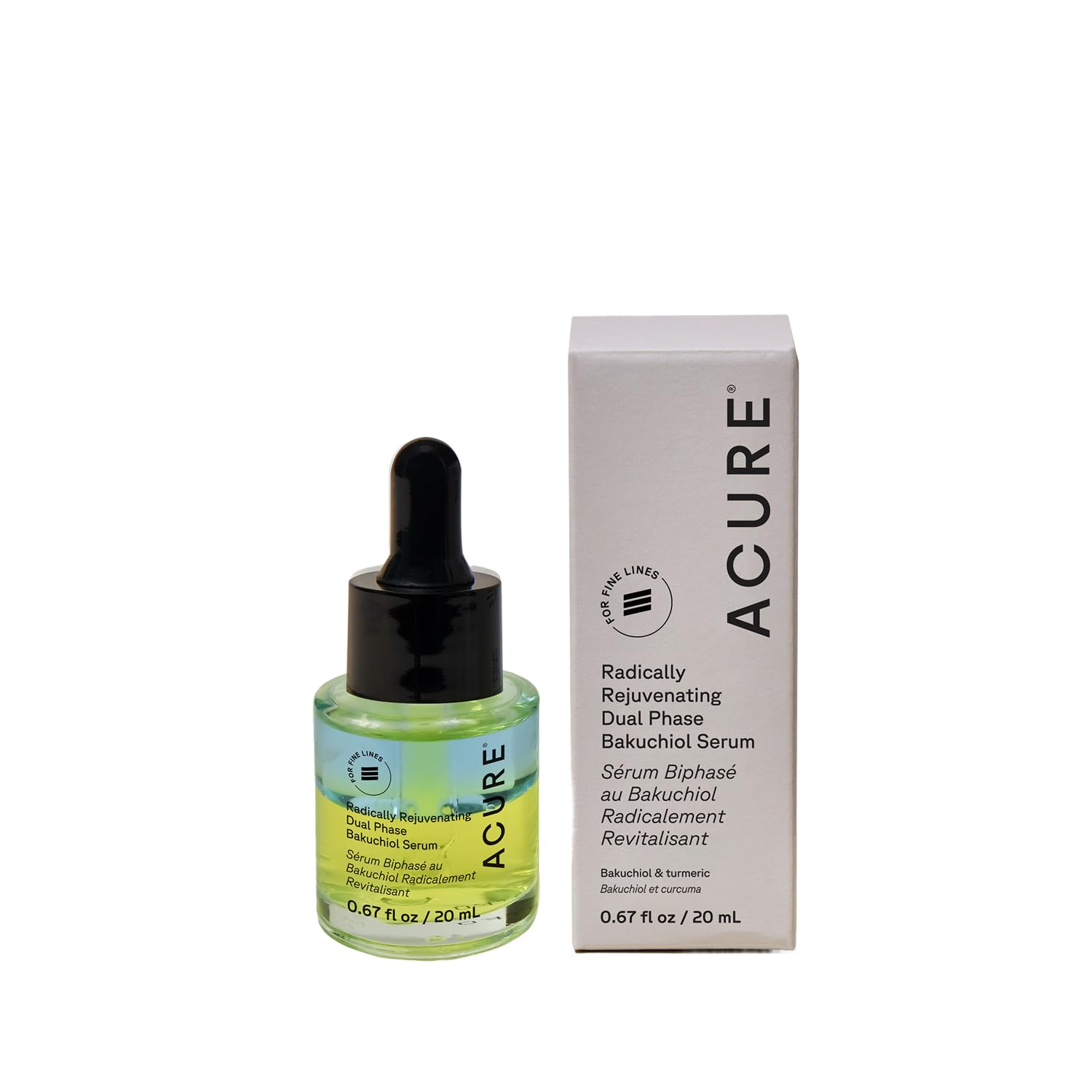 Acure Radically Rejuvenating Dual Phase Bakuchiol Serum – Anti-Aging & Soothing Skin Support – All Natural Made with Eggplant, Turmeric & Bakuchiol – Vegan Skin Care, Hydrates & Defends – 0.67 oz Acure Radically Rejuvenating Dual Phase Bakuchiol Serum – Anti-Aging & Soothing Skin Support – All Natural Made with Eggplant, Turmeric & Bakuchiol – Vegan Skin Care, Hydrates & Defends – 0.67 oz