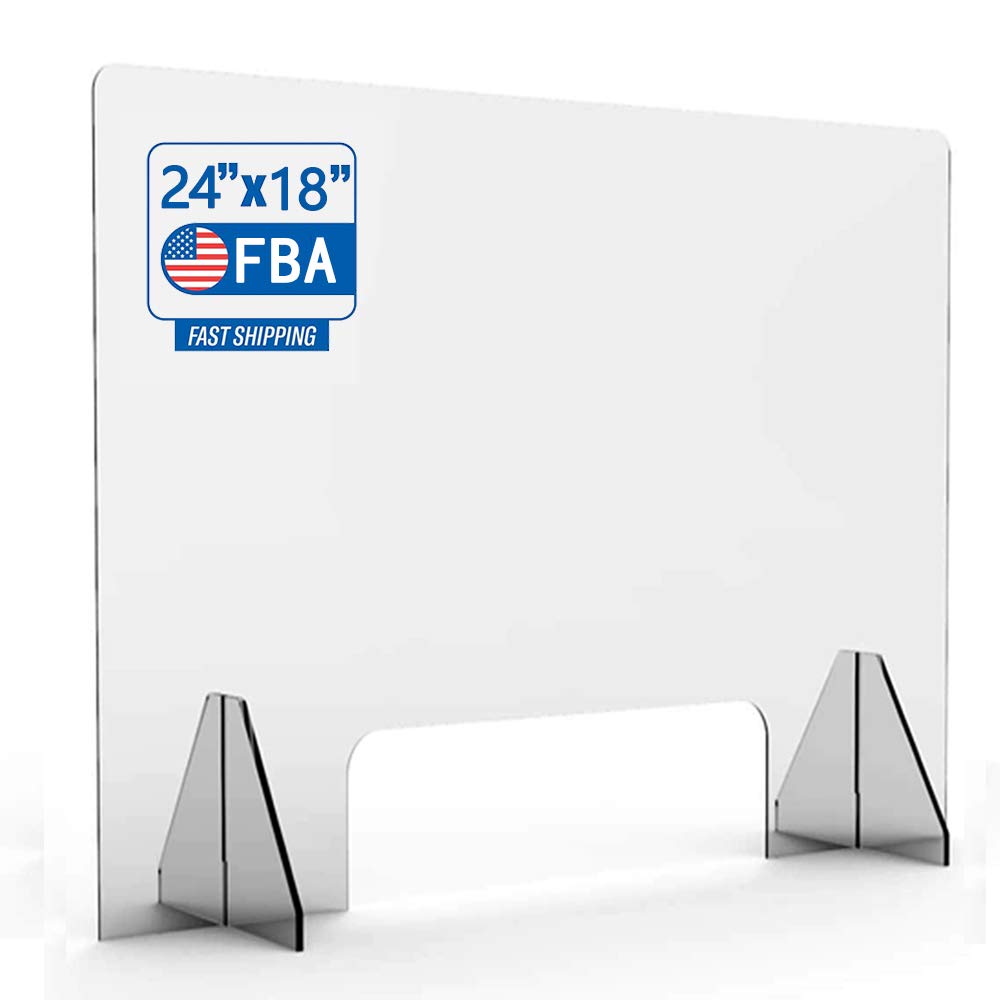 airgoesin Aithas Protective Freestanding Clear Acrylic Shield Sneeze Guard, (24-18in)