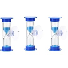 3Pcs Blue Toothbrush Timer for 2mins Sand Clock Timer 2 Minute Sand Timer, Plastic Suction Cup Hourglass Sandglass Desktop Ornament Party Favors