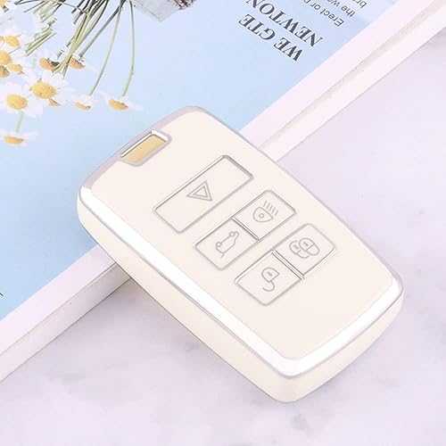 Miniatura 3 de SANRILY Funda para llavero de borde plateado para Land Range Rover Discovery Rover Sport 2018 2019 para Jaguar XF 2021 accesorios para llaves funda
