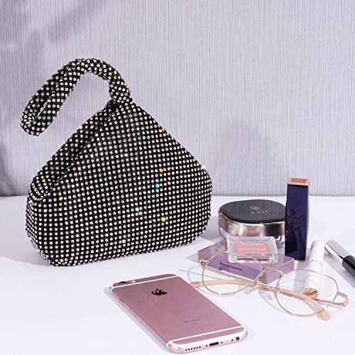 Image of Women's Evening Bag- Upgraded Larger Size Full Rhinestones Bling Wrist Clutch Purse for Party Wedding Date Night
