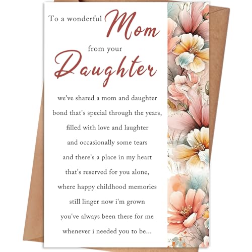 gerdiny Mother's Day Card, Mothers Day Gifts Card for Mom from Daughter, Mothers Day Gifts Ideas