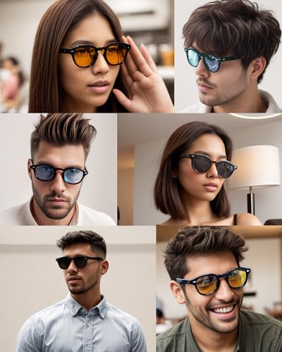 Pro Acme Vintage Retro Round Sunglasses for Women Men Trendy Tinted Colored UV400 Sun Glasses 55MM3