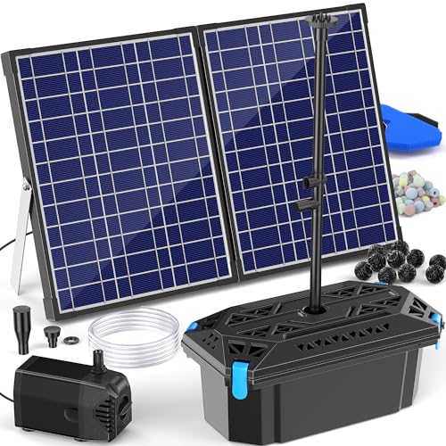 NFESOLAR Solar Pond Filter Pump Kit 30W, 200 GPH, 4 Sprayers