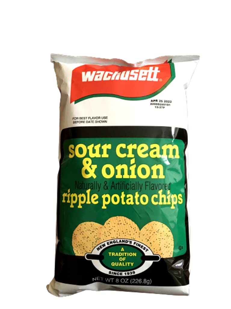 Wachusett Sour Cream & Onion Chips, 8-Ounce Bags (3 pack)
