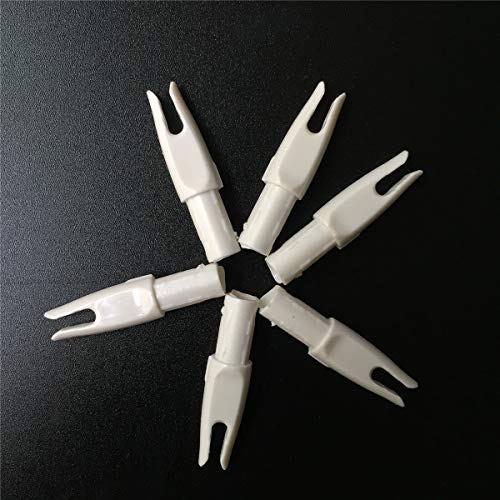 Letszhu Hunting Archery Arrows Nocks 6.20Mm/.244” Insert Diameter Tail For Compound Recurve Bow (50 Pack) (White) #TOP6