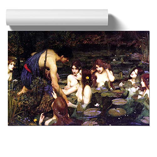Image of John William Waterhouse Hylas and the Nymphs | Unframed Wall Art Print | Ready to Frame Poster | Modern Home Decor Picture | Artwork for Living Room, Bedroom or Office | A3 (29.7x42 cm)