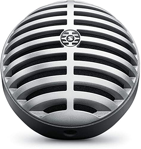 Shure Mv5 Digital Condenser Microphone With Cardioid - Plug-And-Play With Ios, Mac, Pc, Onscreen Control W/ Shureplus Motiv Audio App, Includes Usb And Lightning Cables (1M Each) - Gray W/ Black Foam #TOP4