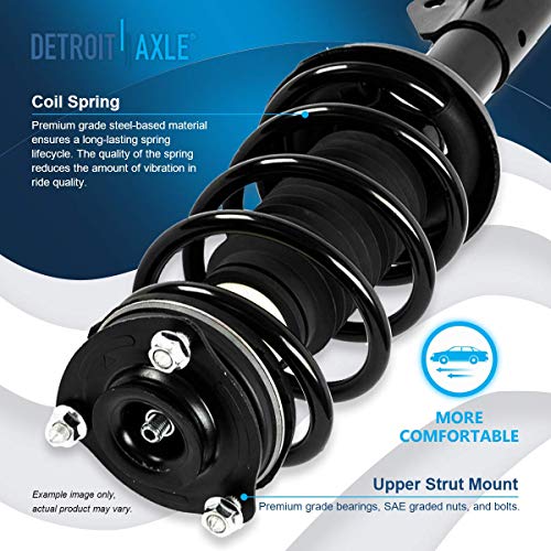Image of Detroit Axle - Struts Shocks for 2006-2011 Honda Civic Acura CSX Complete 2 Front Struts w /Coil Springs Assembly 2 Rear Shock Absorbers 2007 2008 2009 2010 Replacement Suspension