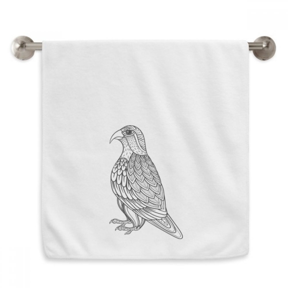 Serviette débarbouillette oiseau peinture vol de ligne blanche pour la salle de bain et sport