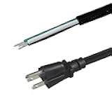 wininks NEMA 5-15P Pigtail Power Cord, 6FT 16AWG Replacement NEMA 5-15P to Stripped and Tinned Power Cord, 3 Prong Open Wiring End for DIY Wiring, Universal Appliance Pigtail Cord (16AWG-6FT)