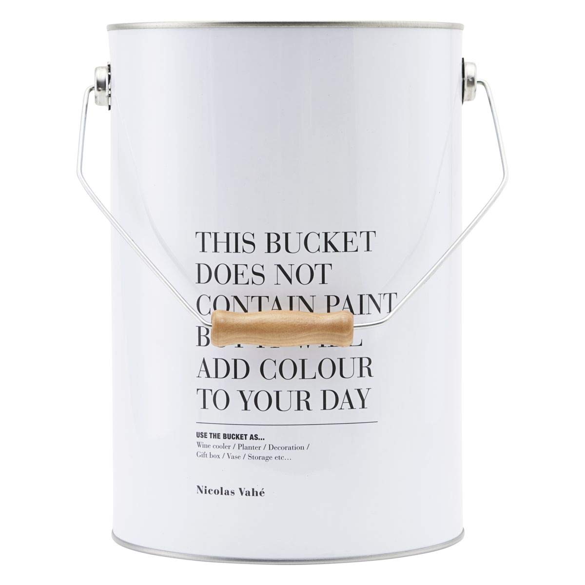 Nicolas Vahé Bucket, h: 25.5 cm, Dia: 17.5 cm, 5 Liter, White, h: 25,5 cm, 17,5 cm